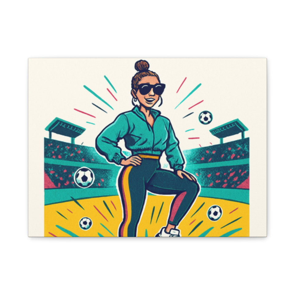 Sporty Canvas Wall Art, Soccer Decor with matching blanket , Athletic Motivational Art, Fun Home Decor, Gift for Sports Lovers