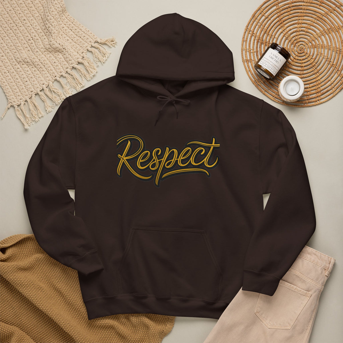 Respect Is Earned Hoodie — Retro Script Motivational Sweatshirt