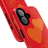 Stylish Phone Case with Floral Hearts Design, Tough Phone Cover, Unique Gift for Her, Trendy Accessories, Spring Vibe, Custom Cases