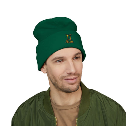 Embroidered Gemini Zodiac Cuffed Beanie