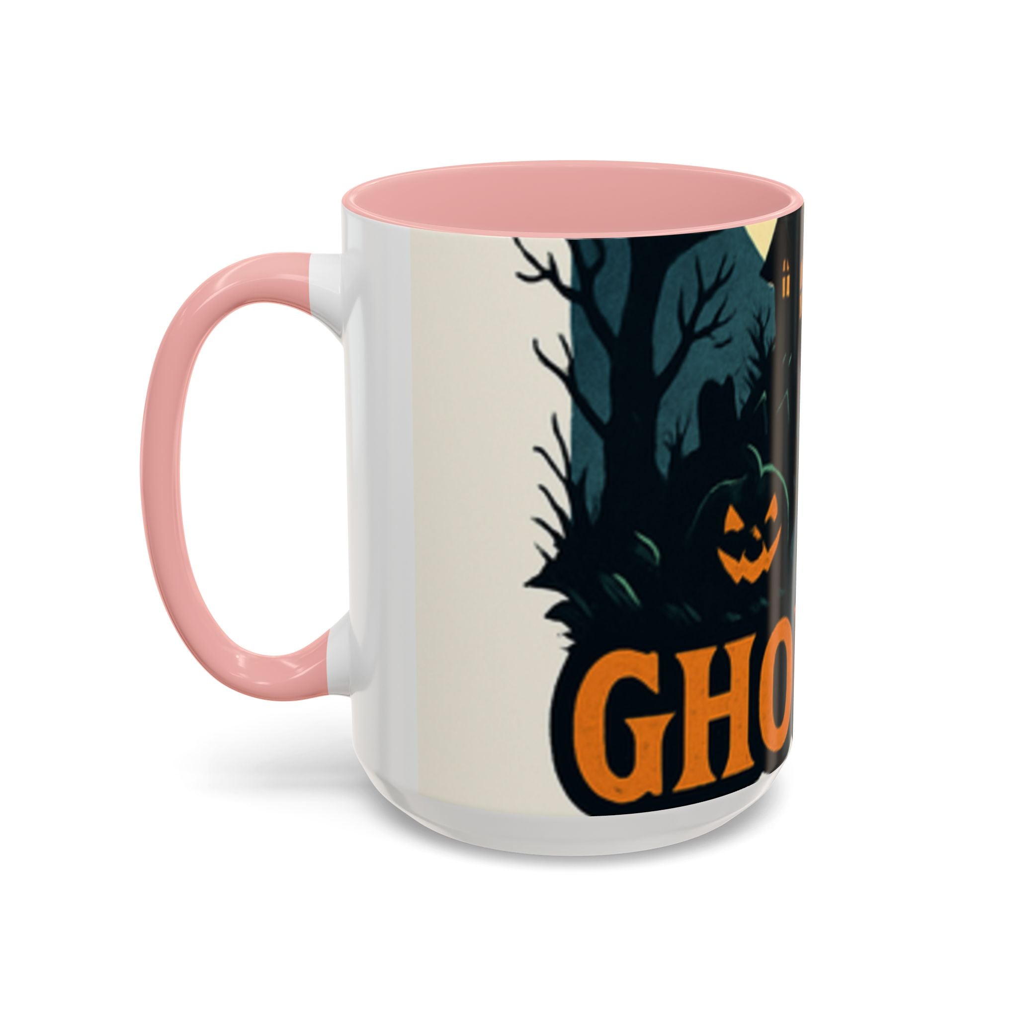 Spooky Cozy October Accent Coffee Mug — Autumn Vibe Ceramic (11/15 oz)