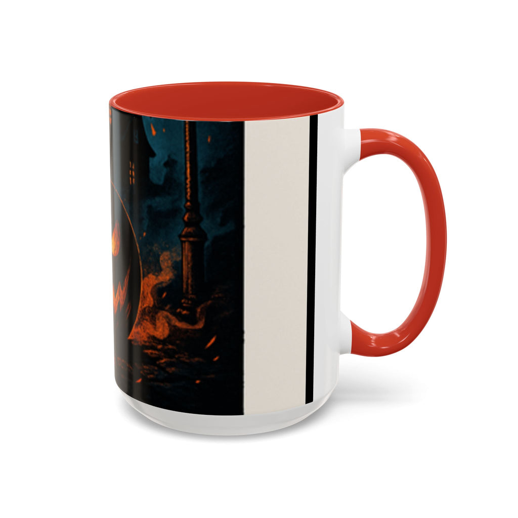 Spooky Pumpkin Coffee Accent Mug — Autumn Vibes Ceramic Coffee Cup (11/15 oz)