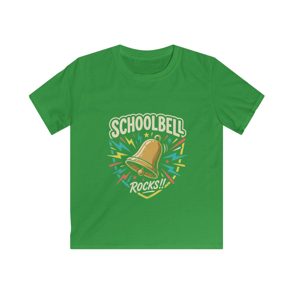 Kids Tee — "Schoolbell Rocks" Back-to-School Graphic T-Shirt