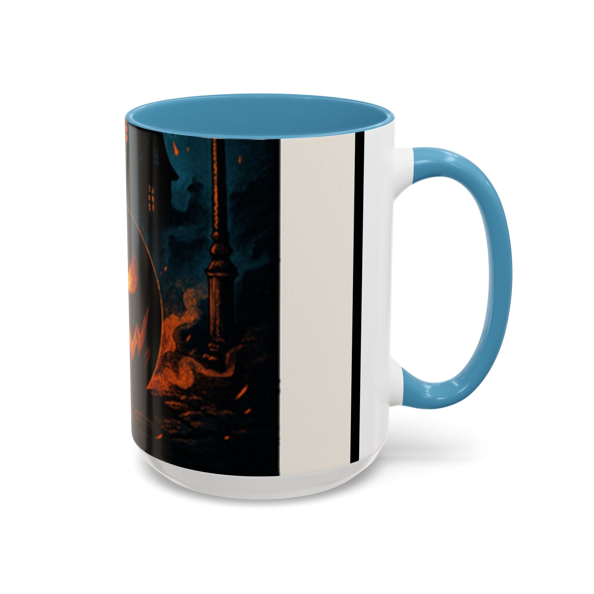 Spooky Pumpkin Coffee Accent Mug — Autumn Vibes Ceramic Coffee Cup (11/15 oz)