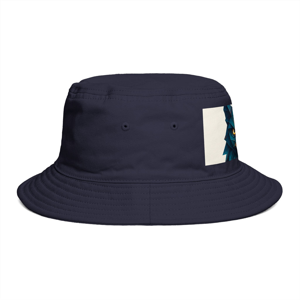 Tribal Geometric Owl Bucket Hat — Colorful Mountain Owl Face Print