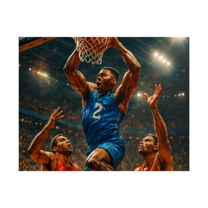 Poster Print, Dynamic Basketball Art Decor for Gamer Gift, Man Cave, Athletic Office, Sports Wall Art