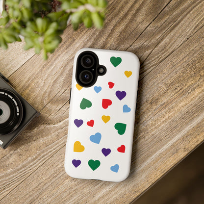 Rainbow Hearts Phone Case | Tough Cases, Spring Vibe, Trendy Accessories