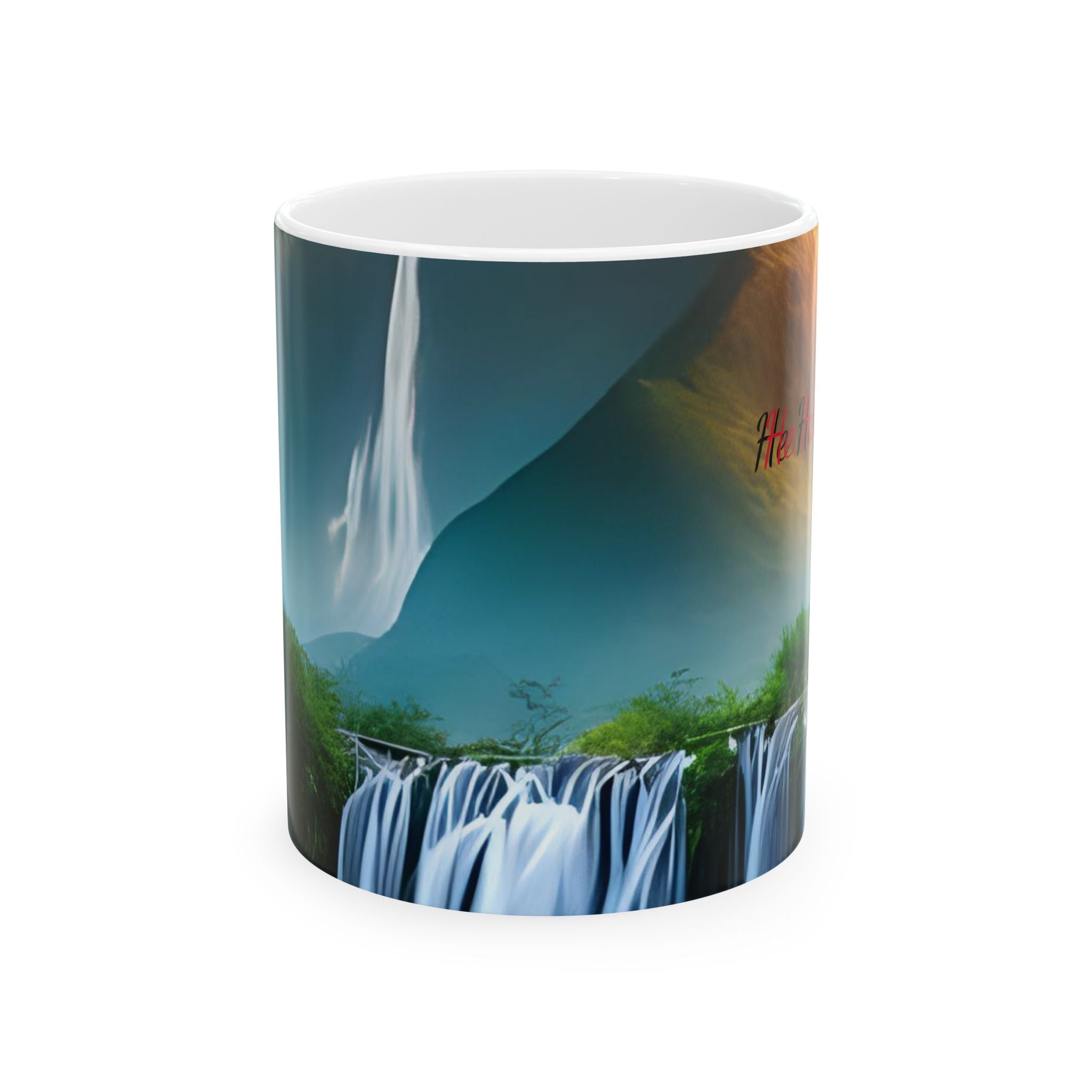 Ceramic Mug — Serene Waterfall Landscape Coffee Mug (11oz & 15oz)