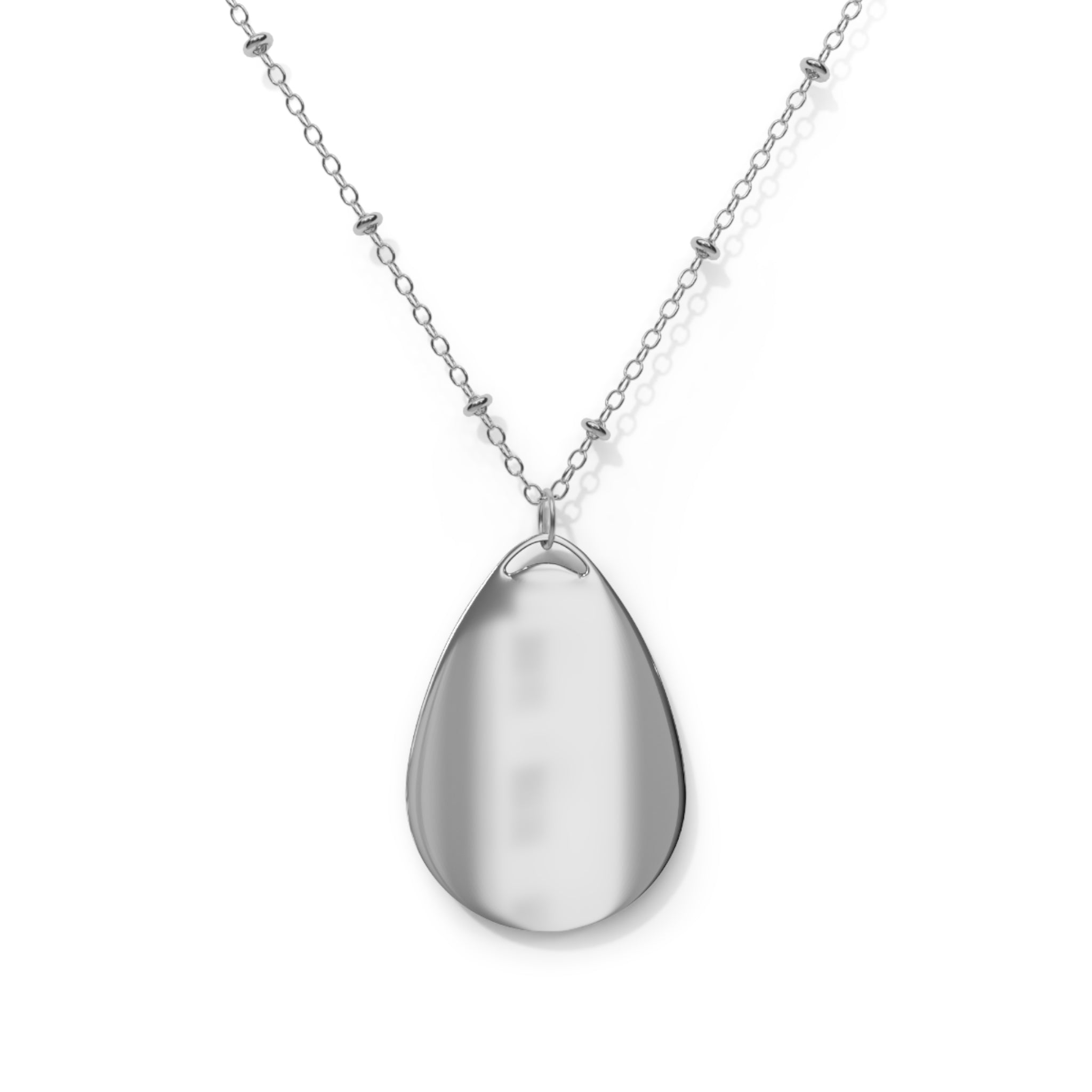 Aquarius Zodiac Teardrop Oval Necklace | Birth Month Jewelry