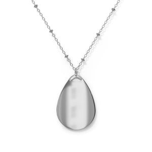 Aquarius Zodiac Teardrop Oval Necklace | Birth Month Jewelry