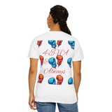 Boxing gloves couples graphic t-shirt back view