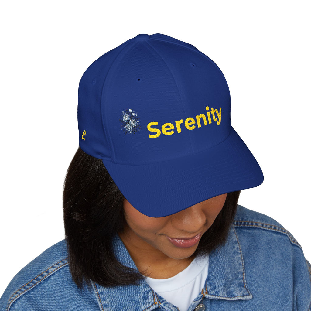 Serenity Embroidered Cap — Floral Calm Baseball Hat