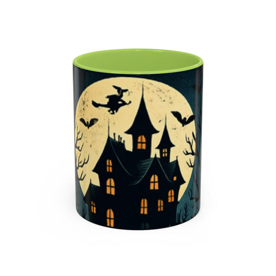 CartersLog Cozy October Fright Night Accent Coffee Mug – 11oz & 15oz Autumn Halloween Ceramic Cup