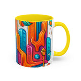 CartersLog Colorful Cosmic Design Accent Coffee Mug – 11oz & 15oz Modern Art Cup