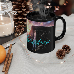 CartersLog Awaken Mountain Sunrise Black Ceramic Coffee Mug – 11oz & 15oz Inspirational Cup