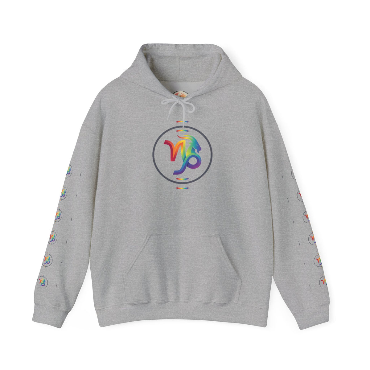 Capricorn Rainbow Zodiac Hoodie — Colorful Astrology Sweatshirt with Capricorn Symbol
