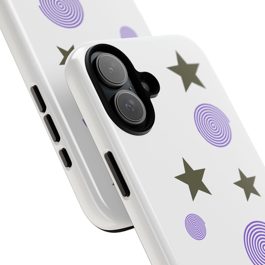 Trendy Phone Case, Stylish Phone Cover, Protective Phone Shell, Unique Phone Accessory, Gift for Her, Star and Swirl Design