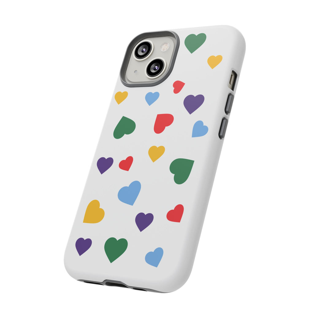 Rainbow Hearts Phone Case | Tough Cases, Spring Vibe, Trendy Accessories