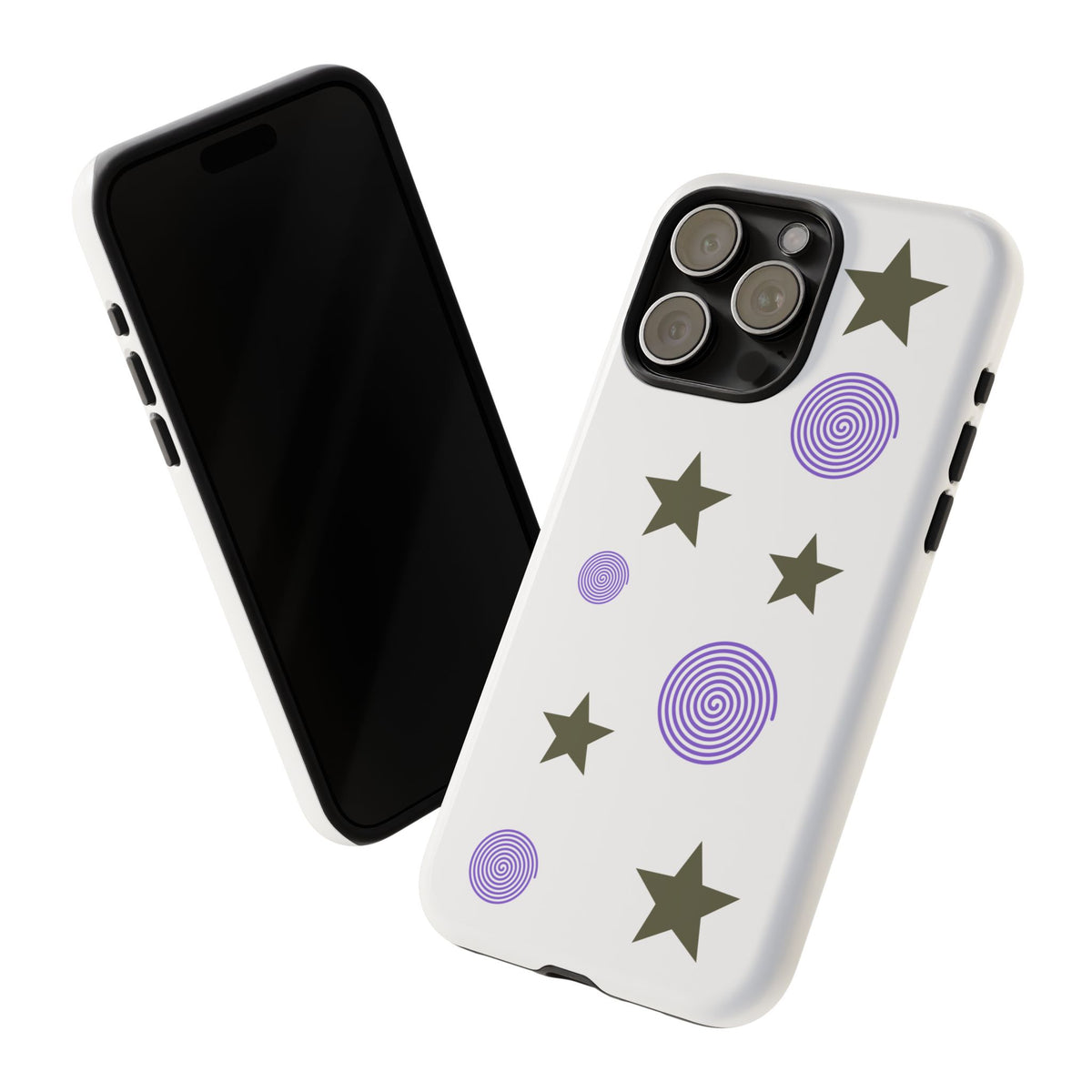 Trendy Phone Case, Stylish Phone Cover, Protective Phone Shell, Unique Phone Accessory, Gift for Her, Star and Swirl Design