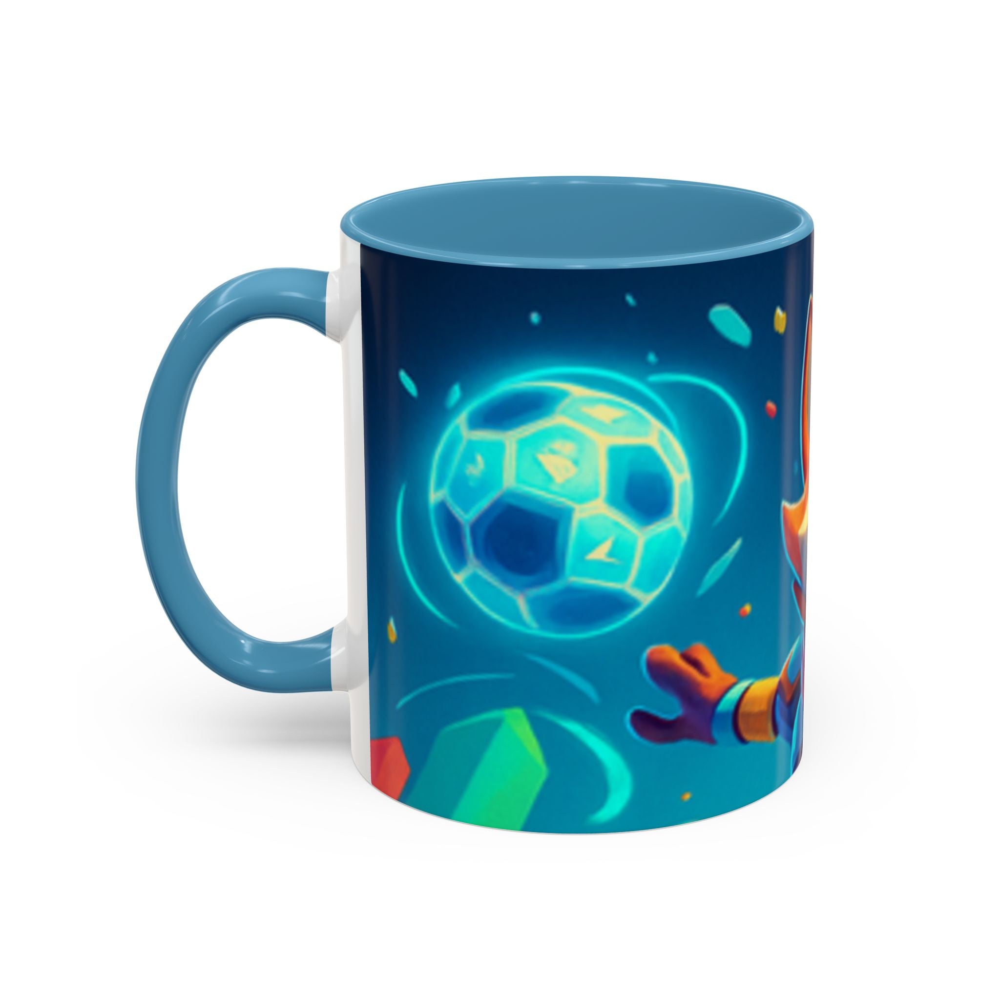 Happy Fox Space Adventure Accent Coffee Mug | Cute Fox Character, Colorful Cosmic Design