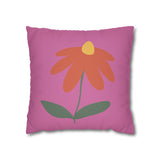 Vibrant Floral Square Pillowcase, Cozy Home Decor, Gift, Bedroom Accent, Spring Interior, Flower Cushion Cover