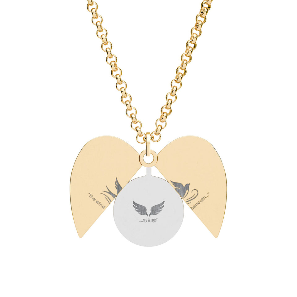 Hidden Message Necklace – Engraved Heart Wing Locket