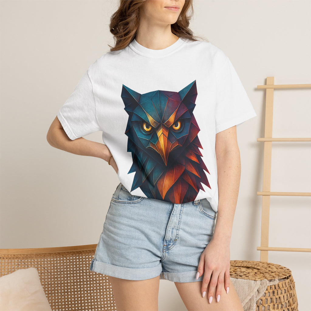 Colorful Owl Graphic T-Shirt for Nature Lovers, Unisex Casual Wear, Gift for Wildlife Enthusiasts, Eco-Friendly Fashion, Art Tee