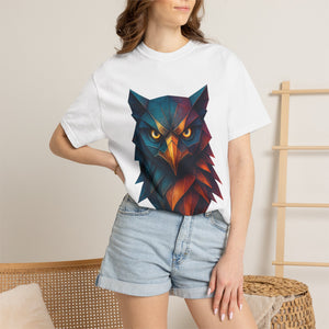 Colorful Owl Graphic T-Shirt for Nature Lovers, Unisex Casual Wear, Gift for Wildlife Enthusiasts, Eco-Friendly Fashion, Art Tee