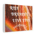 Inspirational Wall Art Canvas, RISE & BREATHE, Motivational Home Decor, Gift for Yoga Lovers, Positive Vibes Art