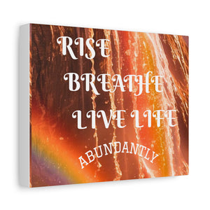 Inspirational Wall Art Canvas, RISE & BREATHE, Motivational Home Decor, Gift for Yoga Lovers, Positive Vibes Art