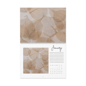 Neutral Leaf Art Wall Calendar | Monthly Planner Calendar