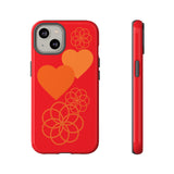 Stylish Phone Case with Floral Hearts Design, Tough Phone Cover, Unique Gift for Her, Trendy Accessories, Spring Vibe, Custom Cases