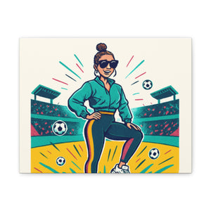 Sporty Canvas Wall Art, Soccer Decor with matching blanket , Athletic Motivational Art, Fun Home Decor, Gift for Sports Lovers