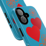 Stylish Phone Case with Floral Hearts Design, Tough Phone Cover, Unique Gift for Her, Trendy Accessories, Spring Vibe, Custom Cases