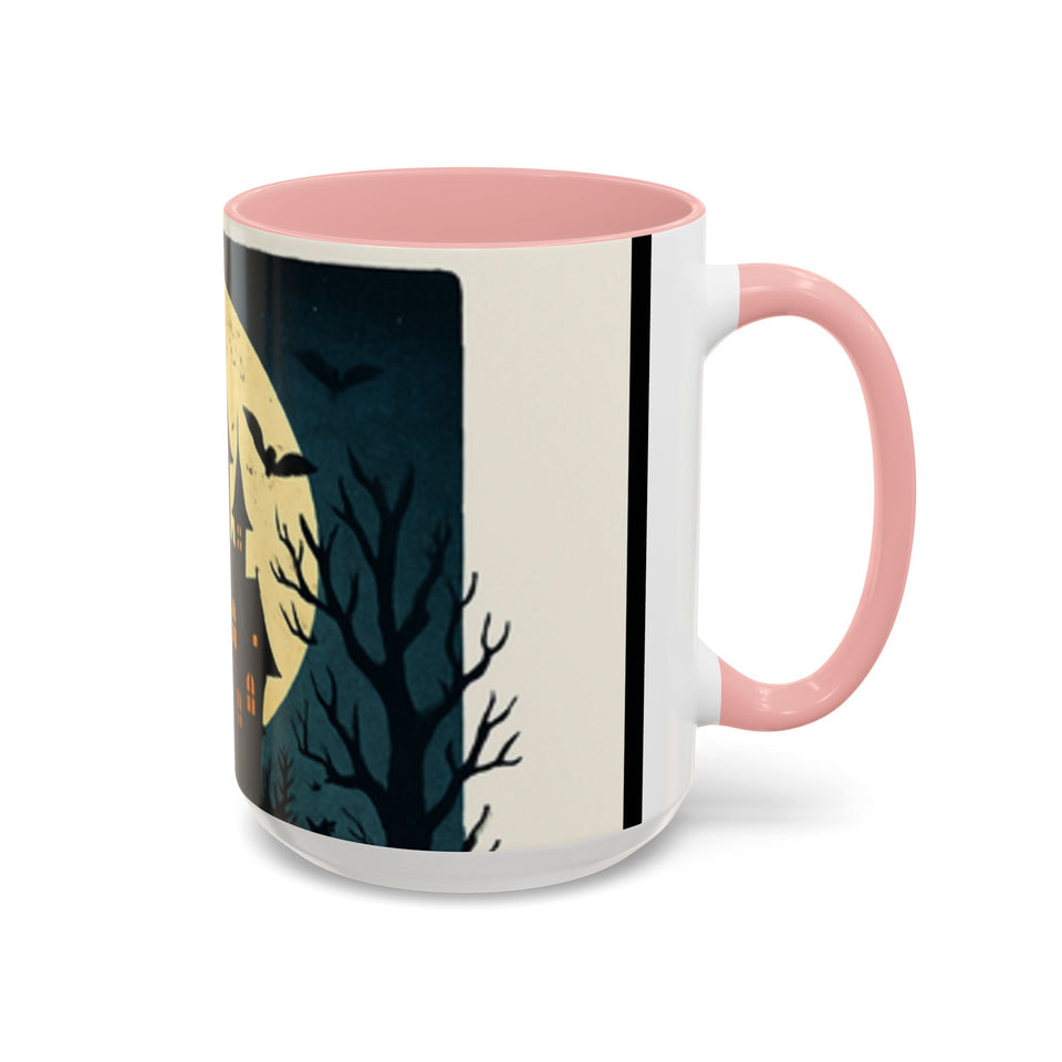 CartersLog Cozy October Fright Night Accent Coffee Mug – 11oz & 15oz Autumn Halloween Ceramic Cup