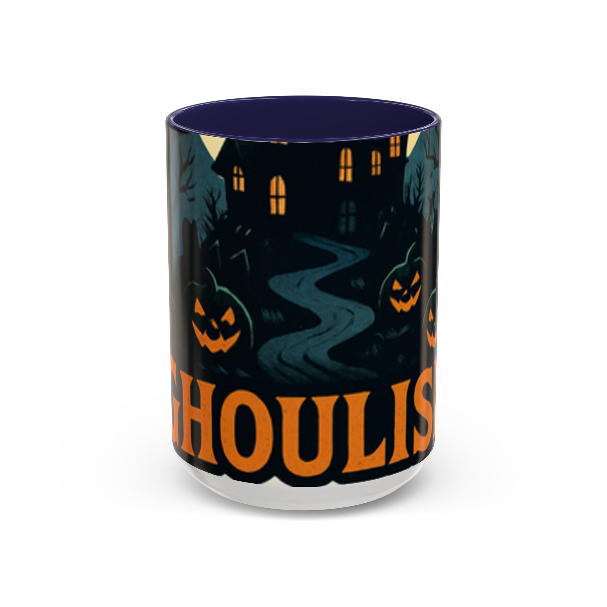 Spooky Cozy October Accent Coffee Mug — Autumn Vibe Ceramic (11/15 oz)