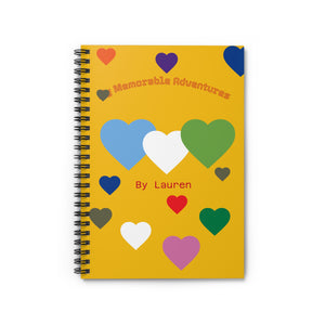 My Memorable Adventures Spiral Notebook , Personalized Gift, Journal, Stationery, Student Supplies, Writing Gift