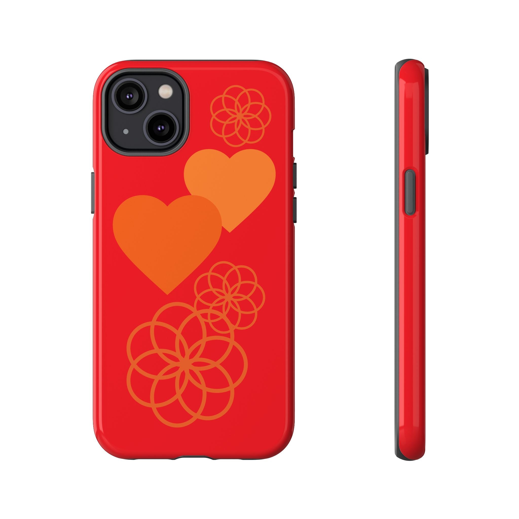 Stylish Phone Case with Floral Hearts Design, Tough Phone Cover, Unique Gift for Her, Trendy Accessories, Spring Vibe, Custom Cases