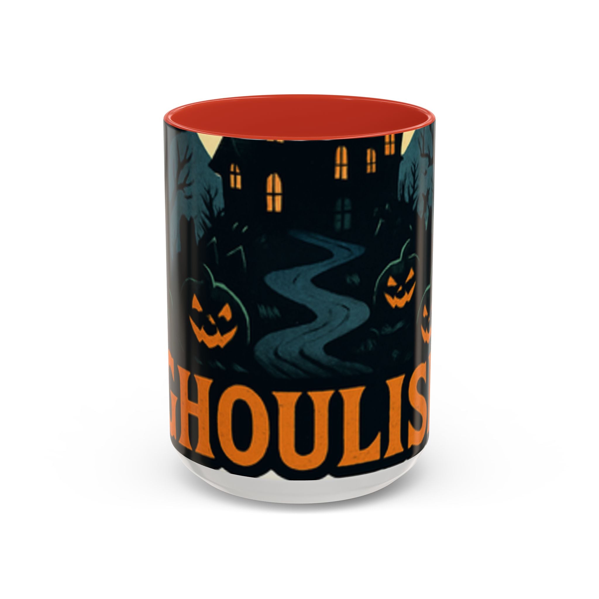 Spooky Cozy October Accent Coffee Mug — Autumn Vibe Ceramic (11/15 oz)