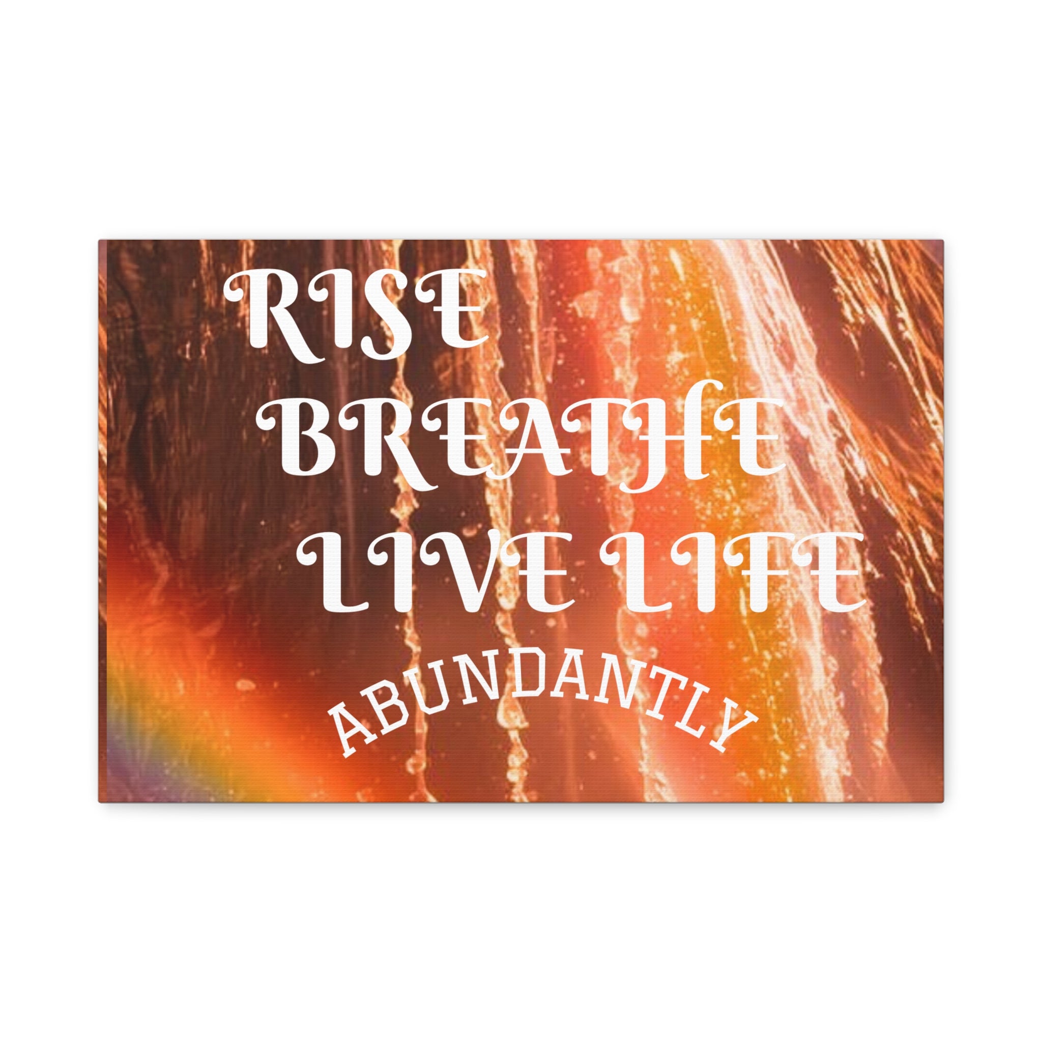 Inspirational Wall Art Canvas, RISE & BREATHE, Motivational Home Decor, Gift for Yoga Lovers, Positive Vibes Art