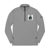 Green Floral Dragon Embroidery Quarter-Zip Pullover