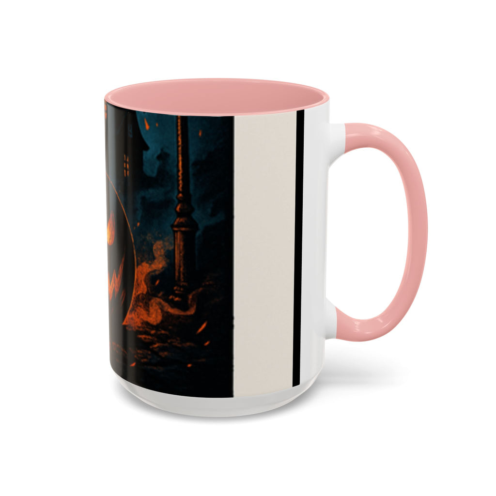 Spooky Pumpkin Coffee Accent Mug — Autumn Vibes Ceramic Coffee Cup (11/15 oz)