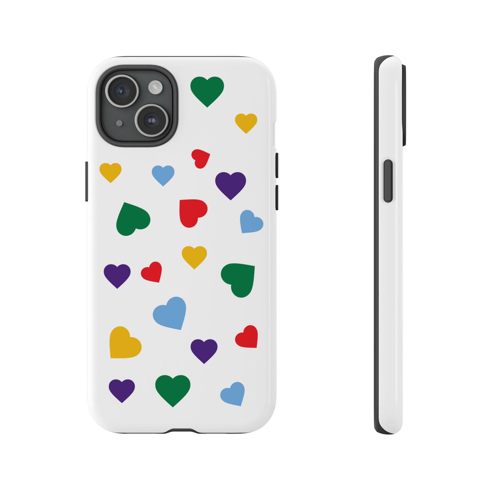 Rainbow Hearts Phone Case | Tough Cases, Spring Vibe, Trendy Accessories