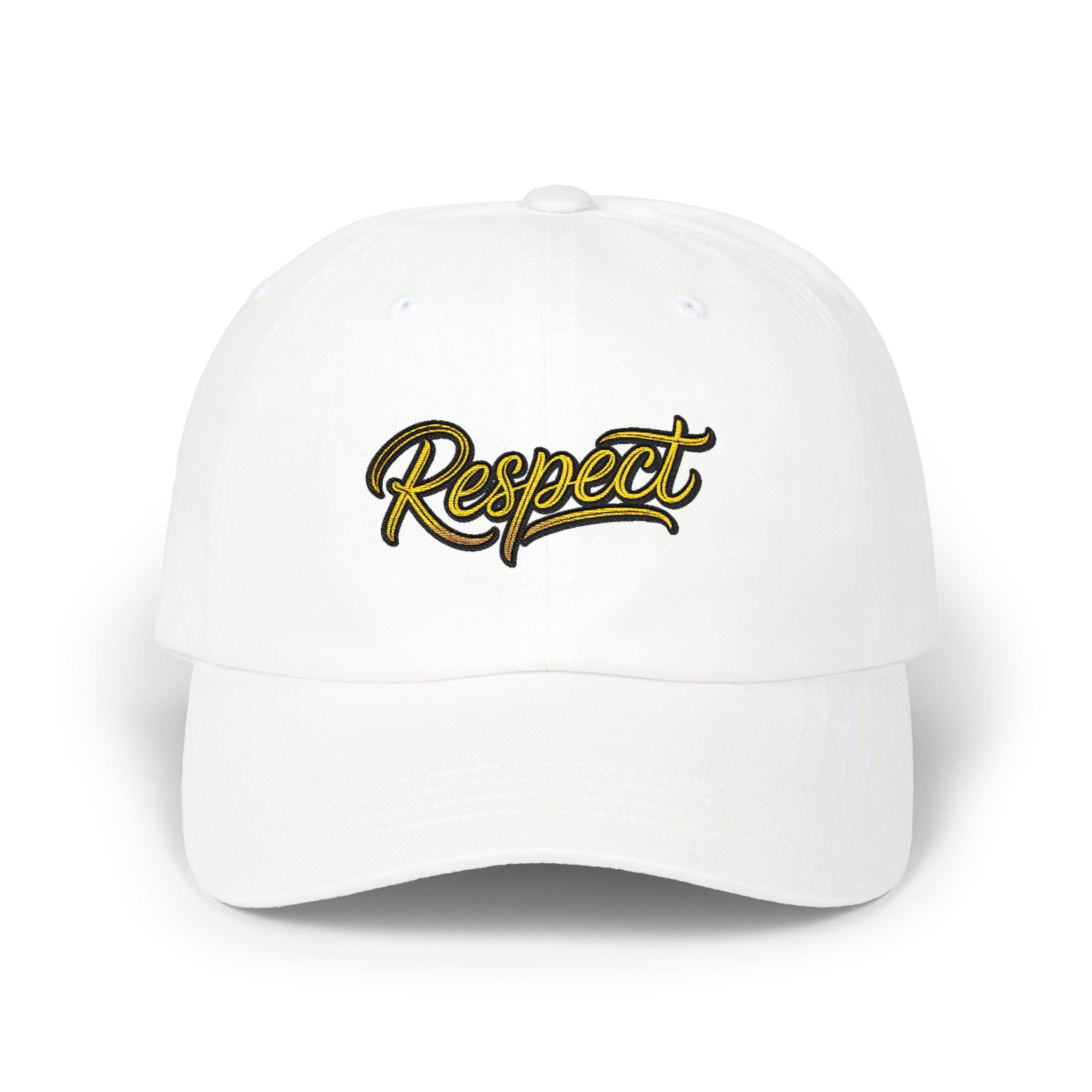 Respect Embroidered Dad Cap — Vintage Script Baseball Hat