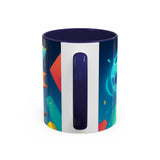 CartersLog Happy Fox Space Adventure Accent Coffee Mug – 11oz & 15oz Cute Cosmic Design