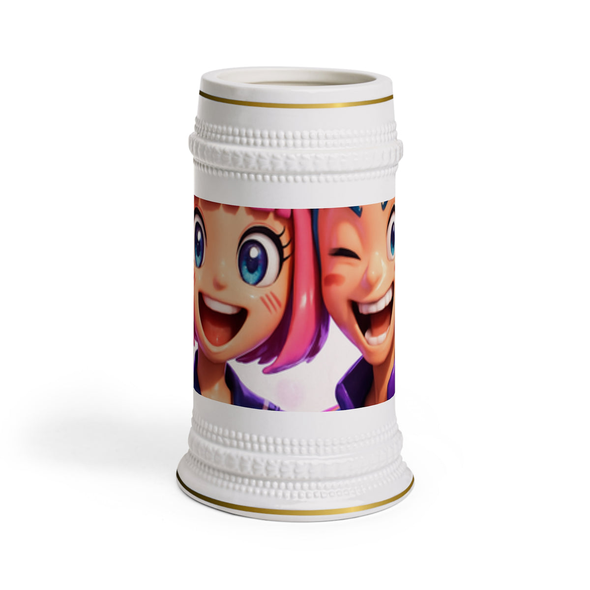 Anime Inspired Beer Stein Mug, Perfect for Parties, Birthdays, Unique Barware, Quirky Drinkware, Celebration Gifts