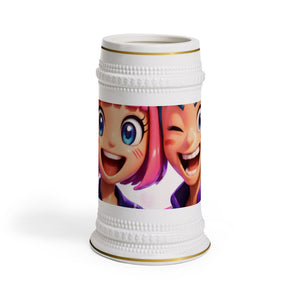 Anime Inspired Beer Stein Mug, Perfect for Parties, Birthdays, Unique Barware, Quirky Drinkware, Celebration Gifts