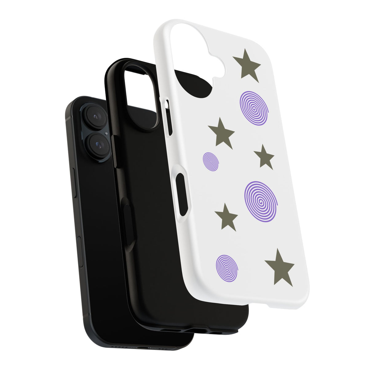 Trendy Phone Case, Stylish Phone Cover, Protective Phone Shell, Unique Phone Accessory, Gift for Her, Star and Swirl Design
