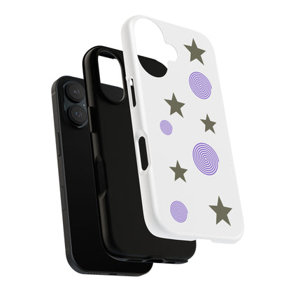 Trendy Phone Case, Stylish Phone Cover, Protective Phone Shell, Unique Phone Accessory, Gift for Her, Star and Swirl Design