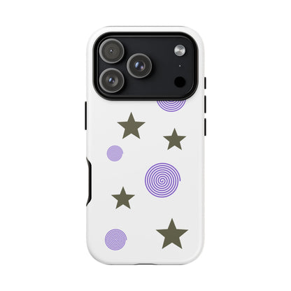 Trendy Phone Case, Stylish Phone Cover, Protective Phone Shell, Unique Phone Accessory, Gift for Her, Star and Swirl Design